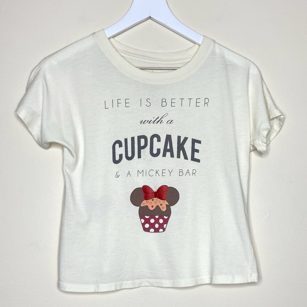 DISNEY Parks Girls Cupcake Mickey Bar Tee Large